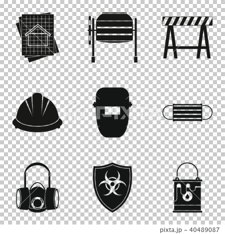 Specialist builder icons set, simple style Specialist builder icons set, simple style 40489087