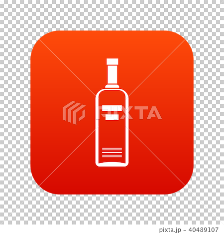 Bottle of vodka icon digital red 40489107