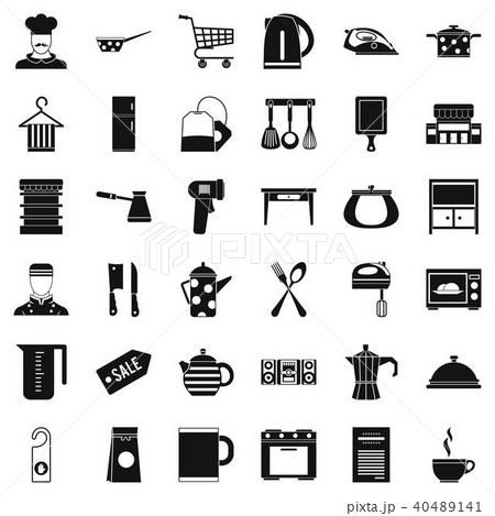 Cafe icons set, simple style 40489141