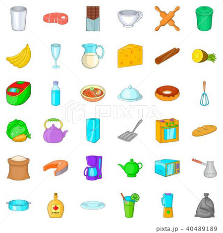 Syrup icons set, cartoon style Syrup icons set, cartoon style 40489189