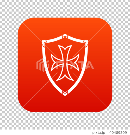 Protective shield icon digital red Protective shield icon digital red 40489209