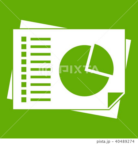 Sheets of paper with charts icon green 40489274