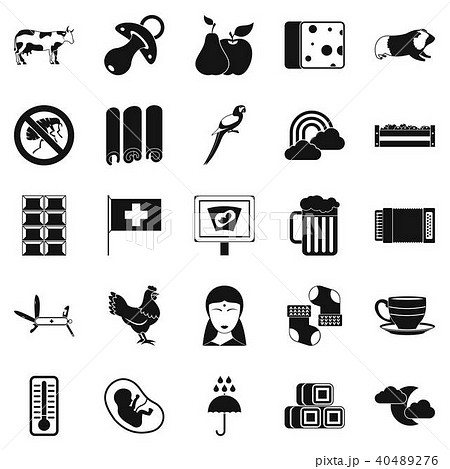 Cow icons set, simple style 40489276