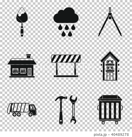 Construction project icons set, simple style 40489278