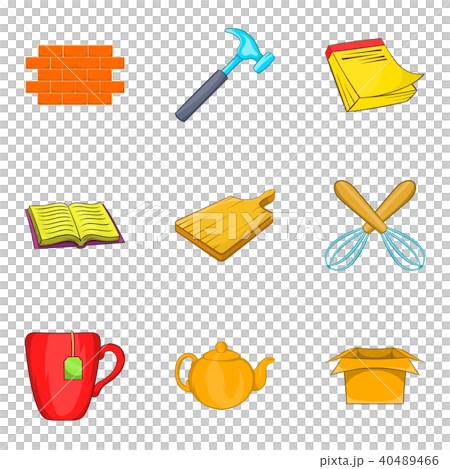 Snugly icons set, cartoon style Snugly icons set, cartoon style 40489466
