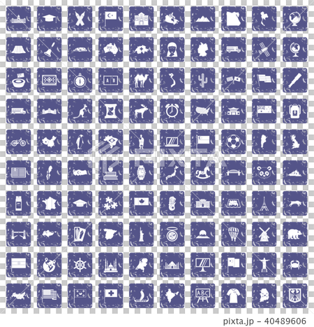 100 geography icons set grunge sapphire 100 geography icons set grunge sapphire 40489606