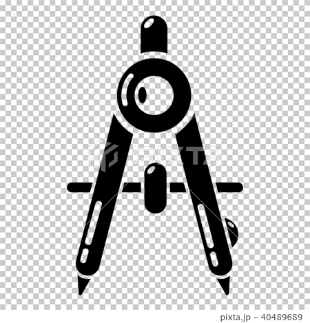 Compasses school icon, simple black style 40489689
