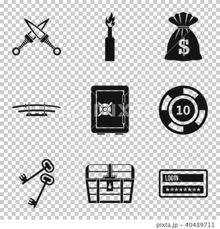 Criminal offence icons set, simple style Criminal offence icons set, simple style 40489711