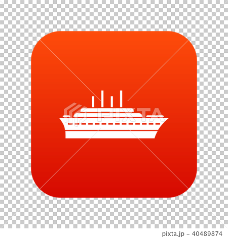 Ship icon digital red 40489874
