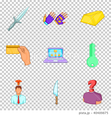 Malfeasance icons set, cartoon style 40489875