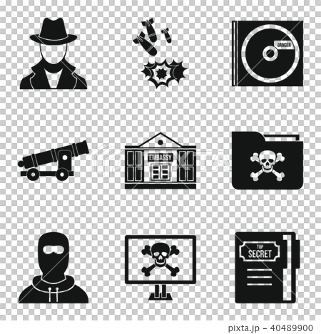 Misdoing icons set, simple style Misdoing icons set, simple style 40489900