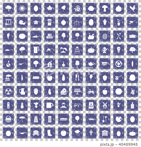 100 health food icons set grunge sapphire 100 health food icons set grunge sapphire 40489948