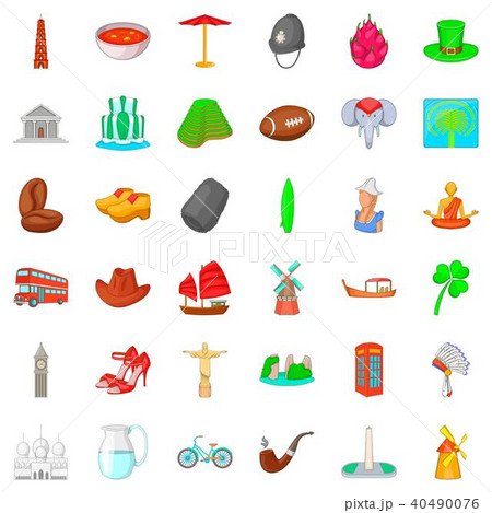 London icons set, cartoon style 40490076