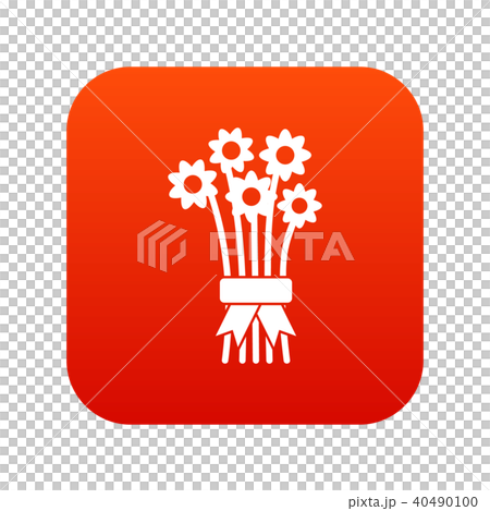 Bouquet of flowers icon digital red Bouquet of flowers icon digital red 40490100