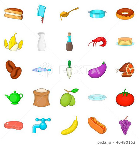Culinary icons set, cartoon style 40490152
