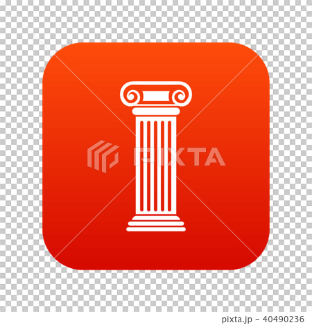 Roman column icon digital red 40490236