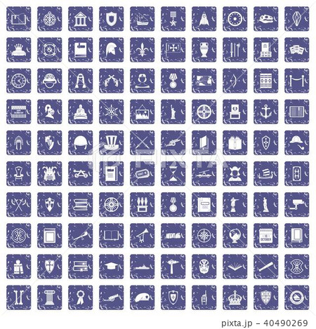 100 history icons set grunge sapphire 100 history icons set grunge sapphire 40490269