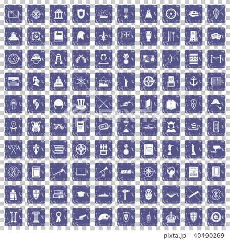 100 history icons set grunge sapphire 100 history icons set grunge sapphire 40490269