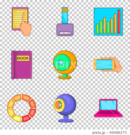 Video storage icons set, cartoon style Video storage icons set, cartoon style 40490273