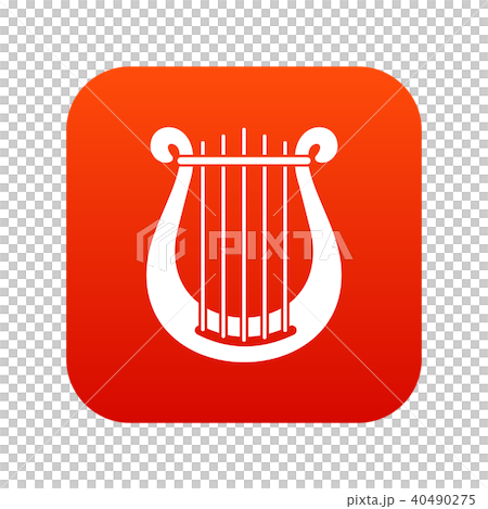 Harp icon digital red Harp icon digital red 40490275