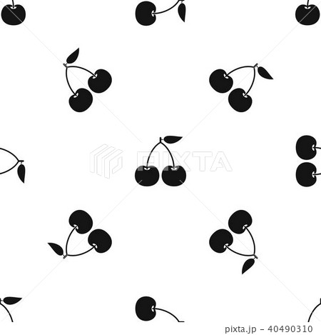 Cherry pattern seamless black Cherry pattern seamless black 40490310