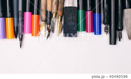 Paper, ink, calligraphy pens. Lettering workshop 40490596