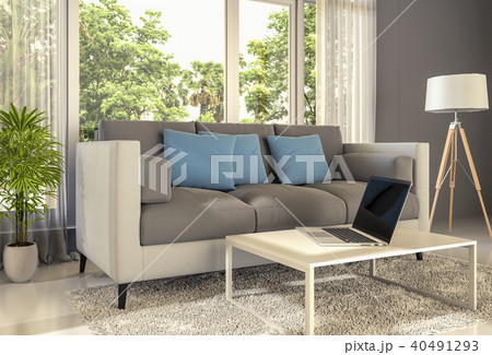 3D rendering of interior modern living room 3D rendering of interior modern living room 40491293