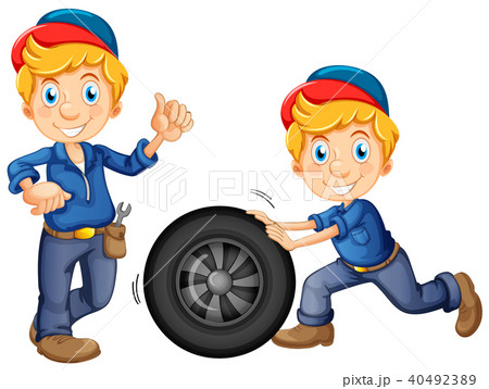 Car Mechanic in Uniform on White Background Car Mechanic in Uniform on White Background 40492389