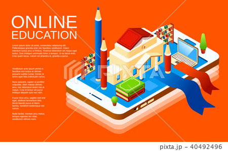 Vector isometric online education application 40492496