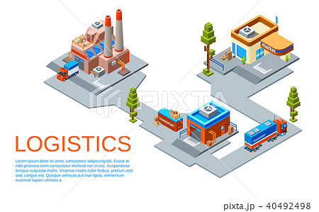 Vector isometric logistics transportation concept 40492498