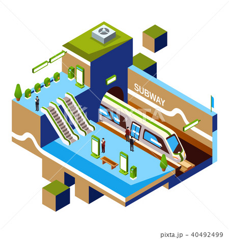 Vector isometric subway station concept. 40492499