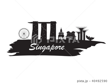 Singapore Landmark Global Travel And Journey Paperのイラスト素材