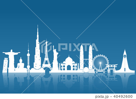 World famous Landmark paper art. Global Travel. World famous Landmark paper art. Global Travel. 40492600