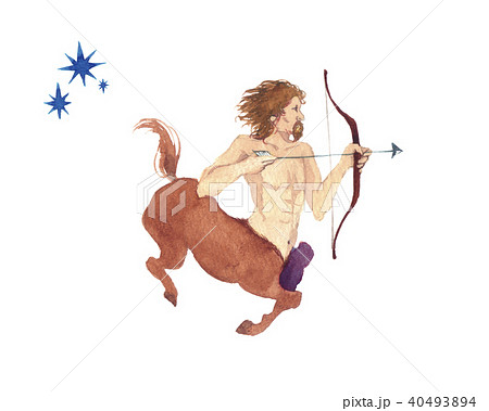 十二星座 射手座 水彩 イラストのイラスト素材