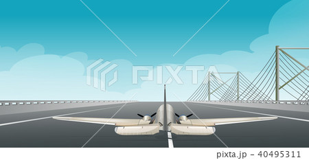 A Plane Taking Off Runwayのイラスト素材