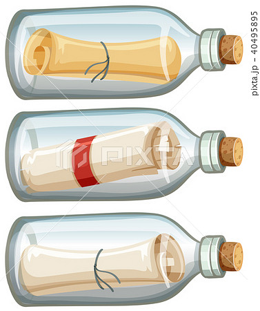 Letter in Bottle on white Background Letter in Bottle on white Background 40495895