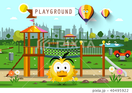 City Park with Hot Air Balloons City Park with Hot Air Balloons 40495922