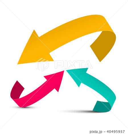 Arrows. Yellow Red and Blue Arrow. 40495937