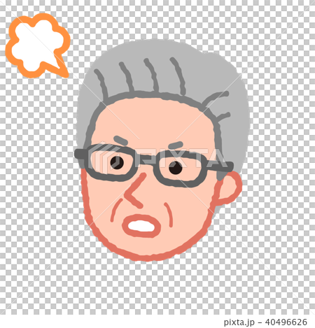 Angry senior man face Angry senior man face 40496626