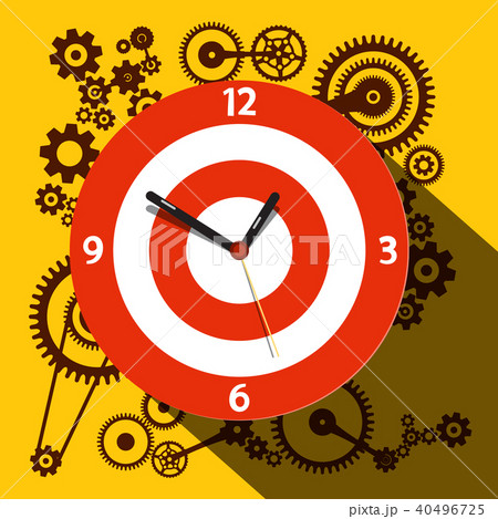 Circle Clock Face with Cogs on Background. Circle Clock Face with Cogs on Background. 40496725