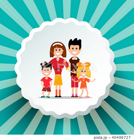 Family on Retro Vector Background Family on Retro Vector Background 40496727