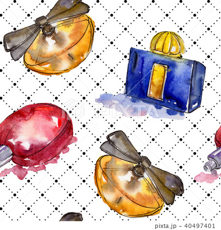 Fashionable accessories sketch fashion glamour illustration in a watercolor style pattern. Fashionable accessories sketch fashion glamour illustration in a watercolor style pattern. 40497401