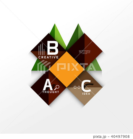 Geometric infographic banner, paper info diagram created with color shapes Geometric infographic banner, paper info diagram created with color shapes 40497908
