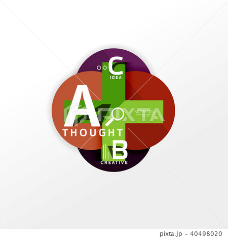 Geometric infographic banner, paper info diagram created with color shapes Geometric infographic banner, paper info diagram created with color shapes 40498020
