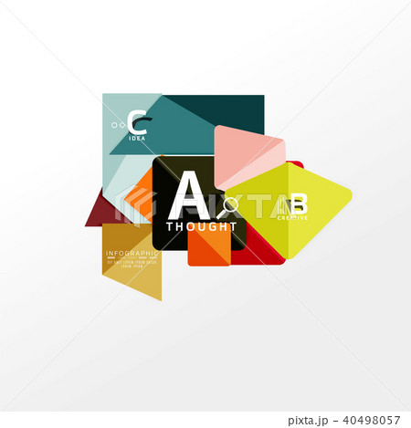 Geometric infographic banner, paper info diagram created with color shapes Geometric infographic banner, paper info diagram created with color shapes 40498057