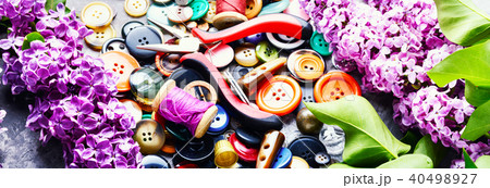 Tools for needlework lilac branch 40498927