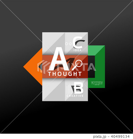 Geometric infographic banner, paper info diagram created with color shapes 40499134