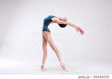 Slim beautiful ballerina on white backgorund Slim beautiful ballerina on white backgorund 40499250
