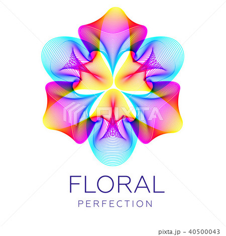 Fantastic abstract flower, gradient blending lines 40500043