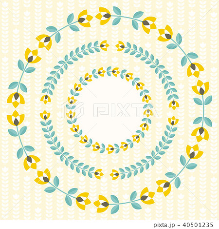Set of design elements - round floral frames 40501235
